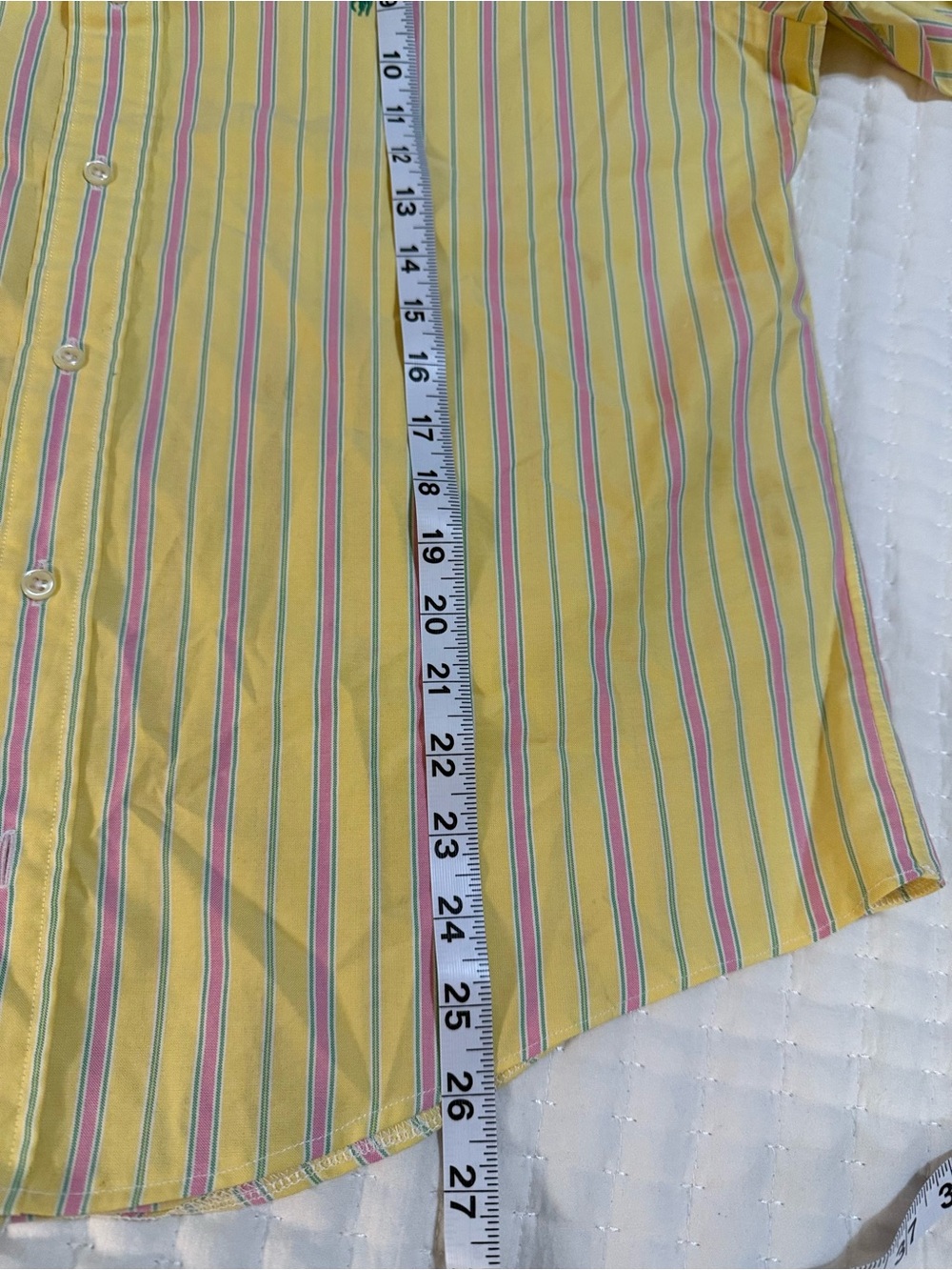 Upcycled Ralph Lauren Yellow Multi-Striped Button-Down Shirt - Picture 5 of 9
